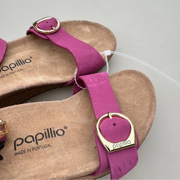 New Without Box Papillio Leather Size 38 Women's Pink wedge Sandals - Picture 2 of 7